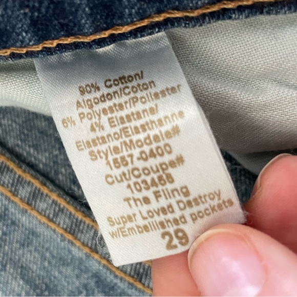 Current Elliott “The Fling” Distressed Jeans w Embellished Pockets! Size 29 - Picture 6 of 6